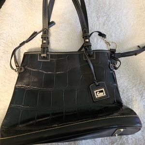 Dooney & Bourke Black Croc-Embossed Bag